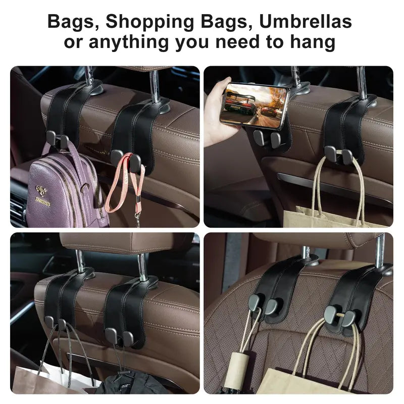 2 Pcs Car Hooks For Headrest-Adjustable  Car Organizers and Storage Accessories