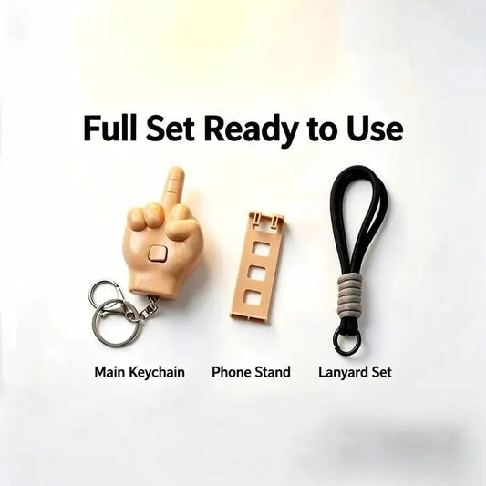 🎁🖕 Retractable Middle Finger Prank Pendant