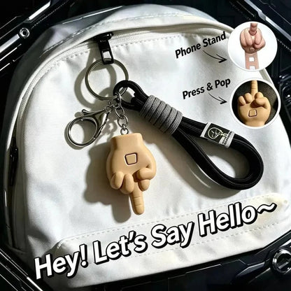 🎁🖕 Retractable Middle Finger Prank Pendant