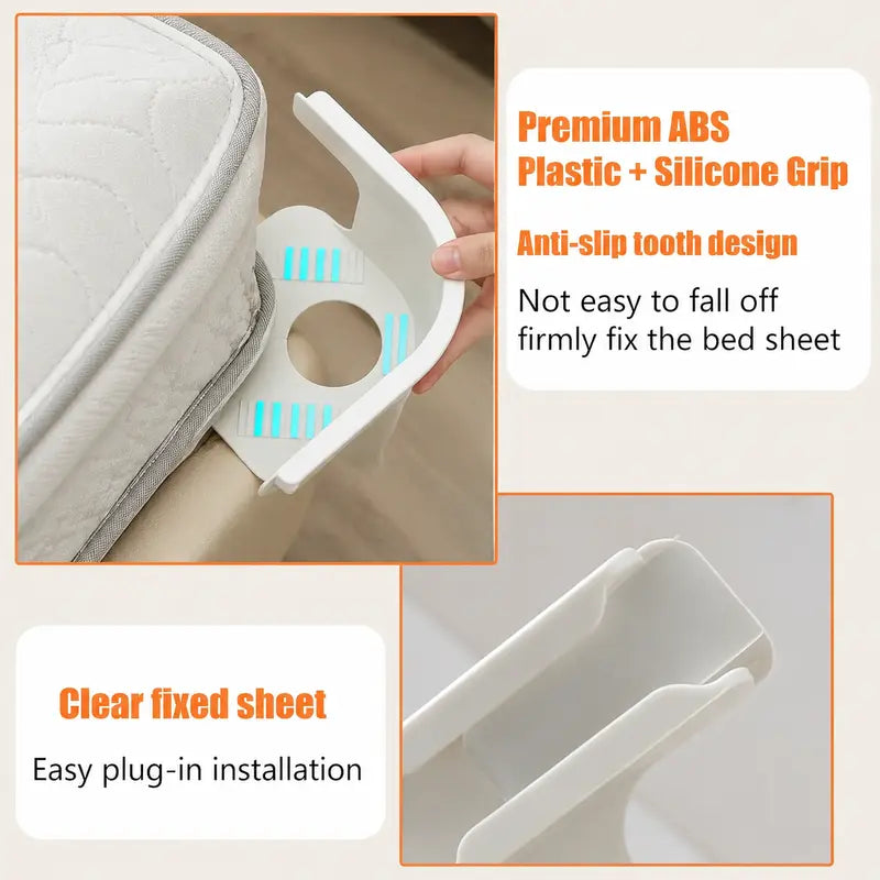 4-Pack Heavy Duty Bed Sheet Clips, Locking Mattress Corner Holders🛏️