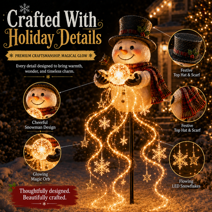 🔥🎄49% OFF🎄 Snowman Magic Fountain -Flowing Snowflake LED Christmas Garden Light❄️