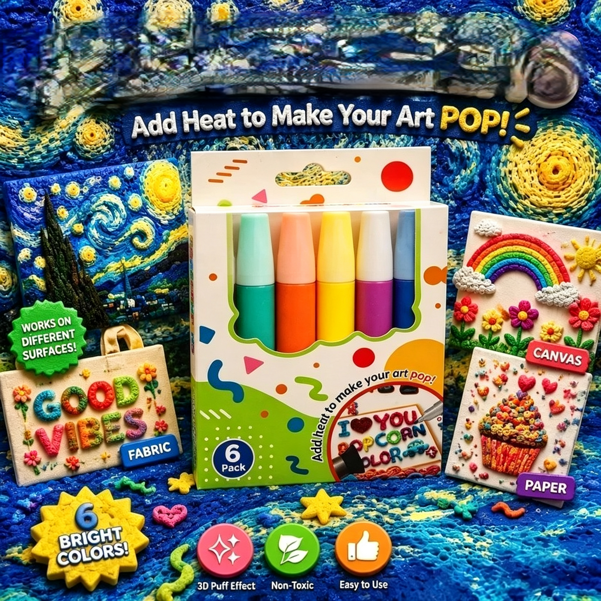 💥LAST DAY BUY 2 GET 1 FREE!!🎁🔮Magic Pen – Draw 3D with one stroke!🎄 DIY Bubble Popcorn Drawing Pens