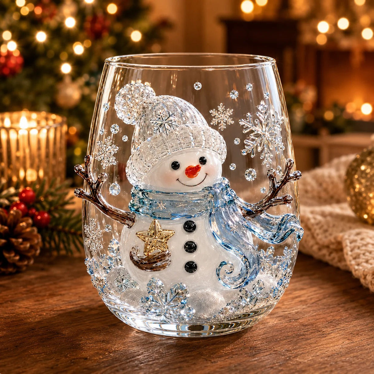 🎅Christmas Early Bird Sale🎄Christmas Glass Art Cup | Luxury Raised Holiday Glassware for Drinks, Decor & Christmas Gifts 🎁