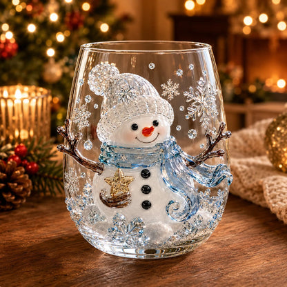 🎅Christmas Early Bird Sale🎄Christmas Glass Art Cup | Luxury Raised Holiday Glassware for Drinks, Decor & Christmas Gifts 🎁
