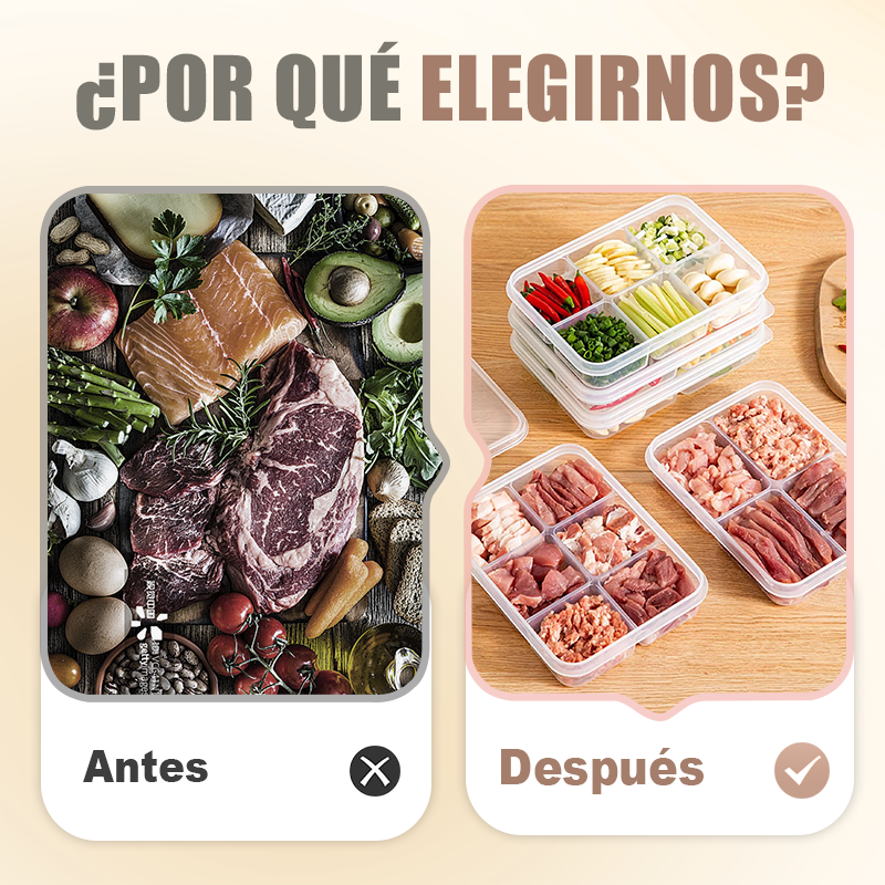 Contenedor de Alimentos Reutilizable con Divisiones