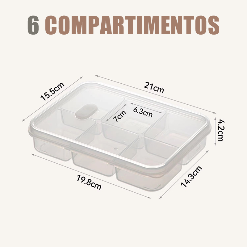 Contenedor de Alimentos Reutilizable con Divisiones