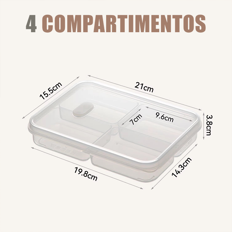 Contenedor de Alimentos Reutilizable con Divisiones