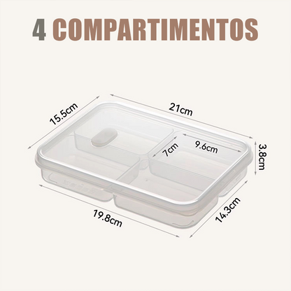 Contenedor de Alimentos Reutilizable con Divisiones