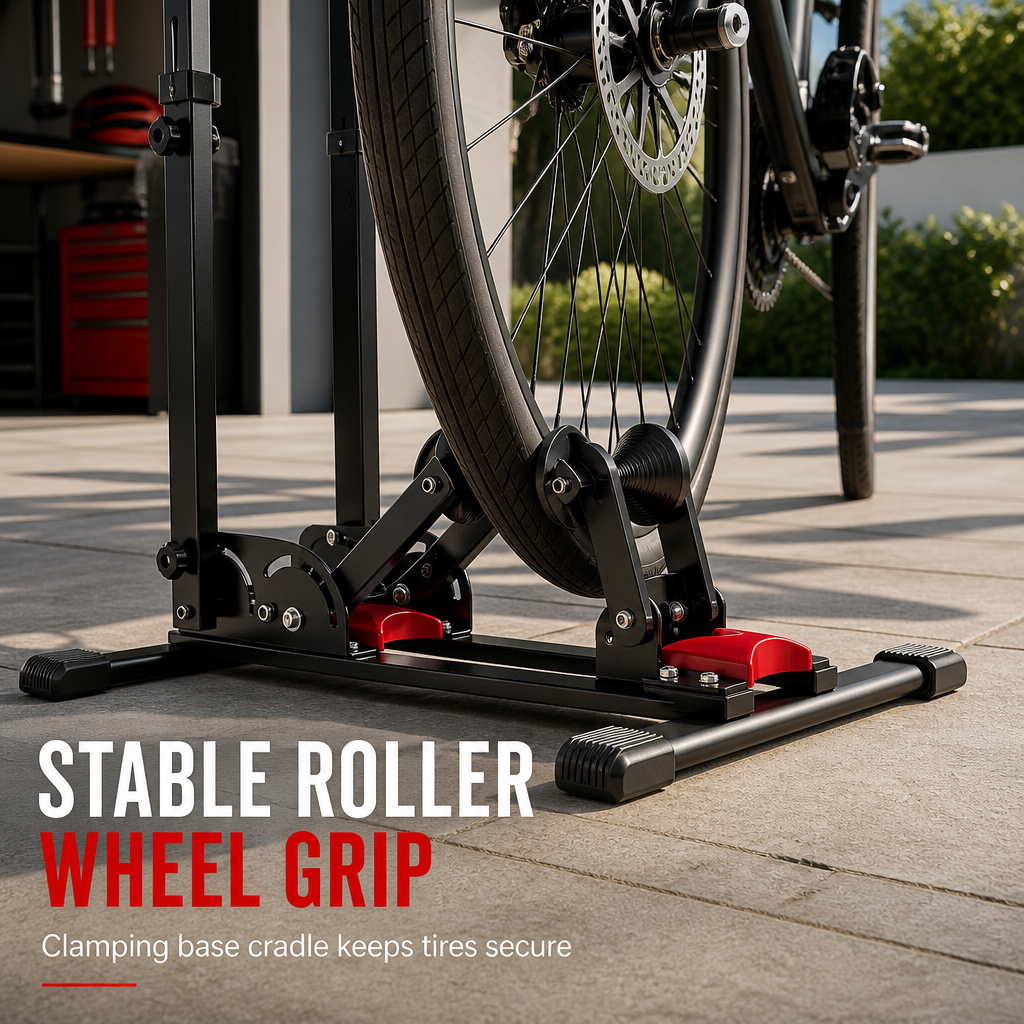 Foldable Bicycle Floor Parking Stand Double Pole U Shaped Bike Display Rack for Road and Mountain Bikes