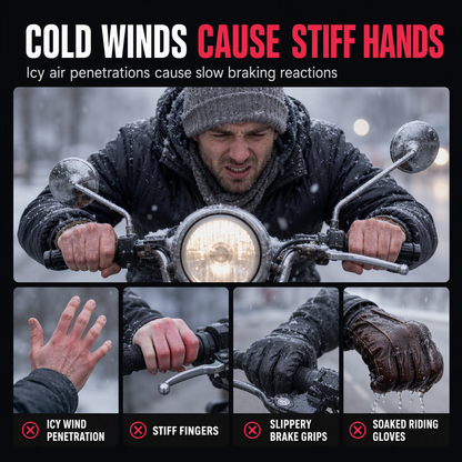 Winter Motorcycle Handlebar Muffs Thick Fleece Lined Windproof Cold Weather Gloves for Electric Scooters with Reflective Strip 1 Pair