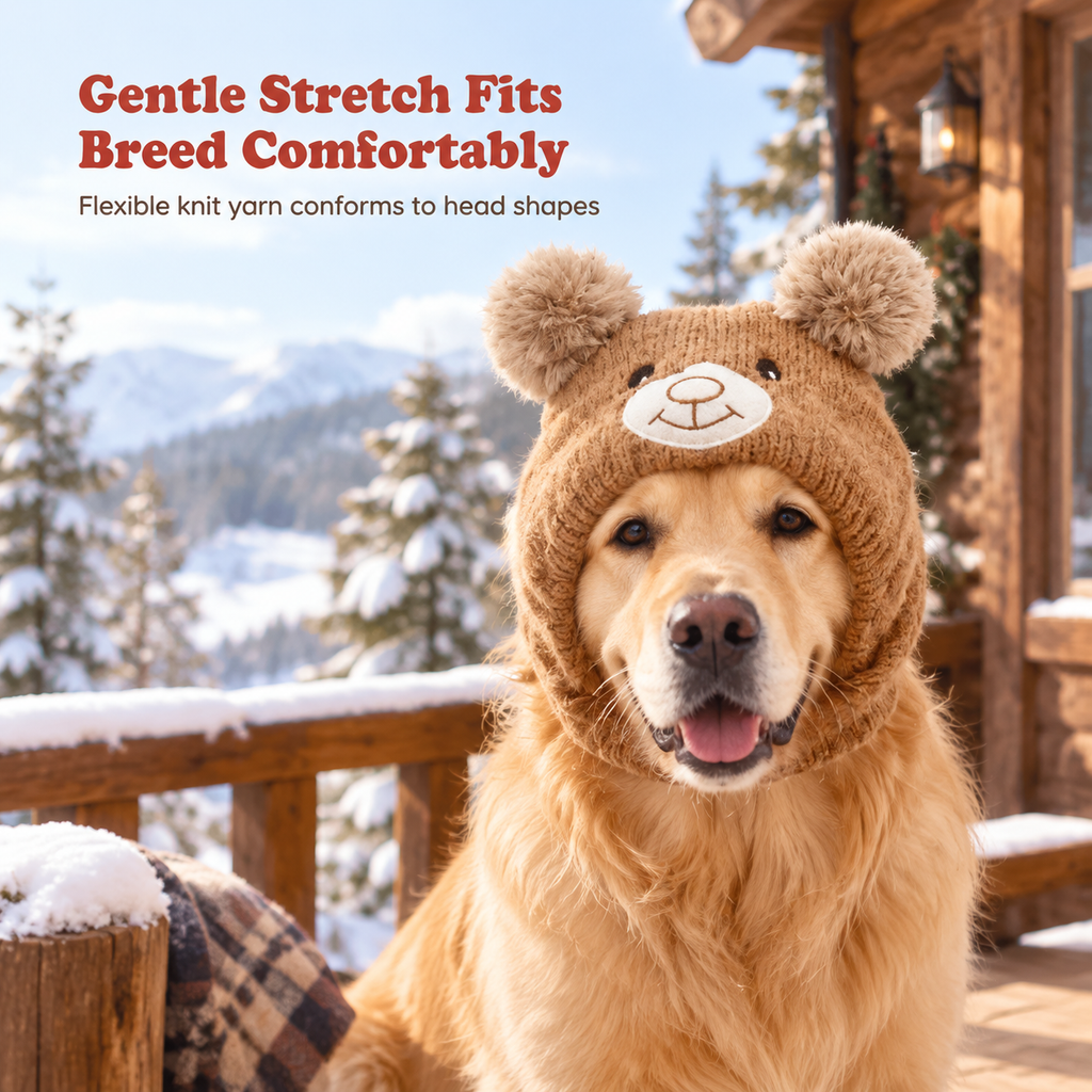 Cute Puppy Ear Winter Knit Hat with Ear Flaps