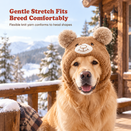 Cute Puppy Ear Winter Knit Hat with Ear Flaps