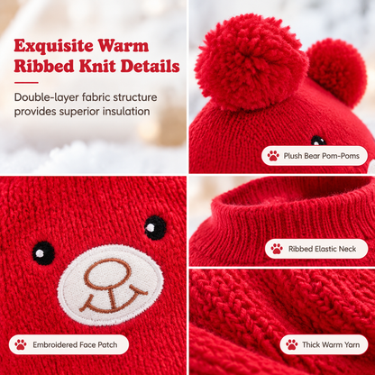 Cute Puppy Ear Winter Knit Hat with Ear Flaps