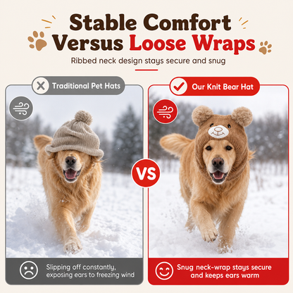 Cute Puppy Ear Winter Knit Hat with Ear Flaps