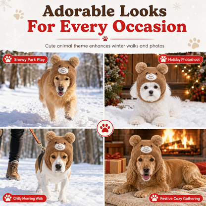 Cute Puppy Ear Winter Knit Hat with Ear Flaps