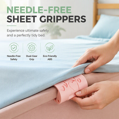 🥳HOT SALE🥳💞6 pcs per bag! 🛏️📌 50% OFF! Needle-Free Bedsheet Clip  durable ABS, grip edges without sharp pins. Keep sheets neatly in place! 🛡️✅