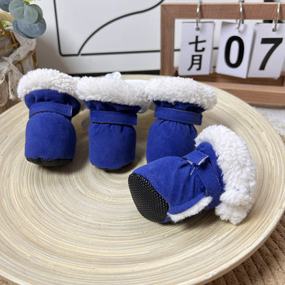 Warm Winter Dog Boots with Soft Plush Lining