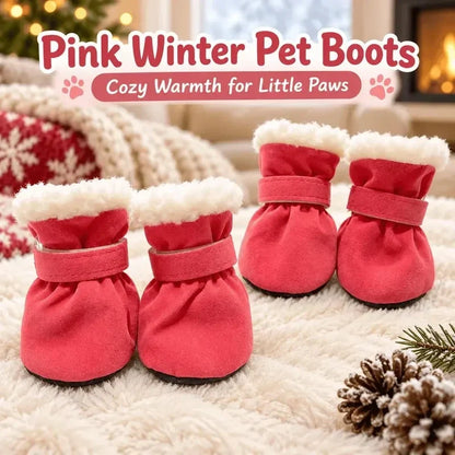 Warm Winter Dog Boots with Soft Plush Lining