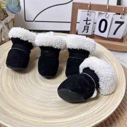 Warm Winter Dog Boots with Soft Plush Lining
