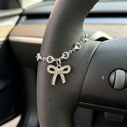 Retro Alloy Car Steering Wheel Pendant Cross Star Charm Ornament