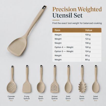9 Piece Silicone Kitchen Utensils Set Household Cooking Spatula and Soup Spoon Set