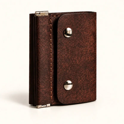 Vintage Compact Trifold Wallet with Quick-Access Coin Pocket